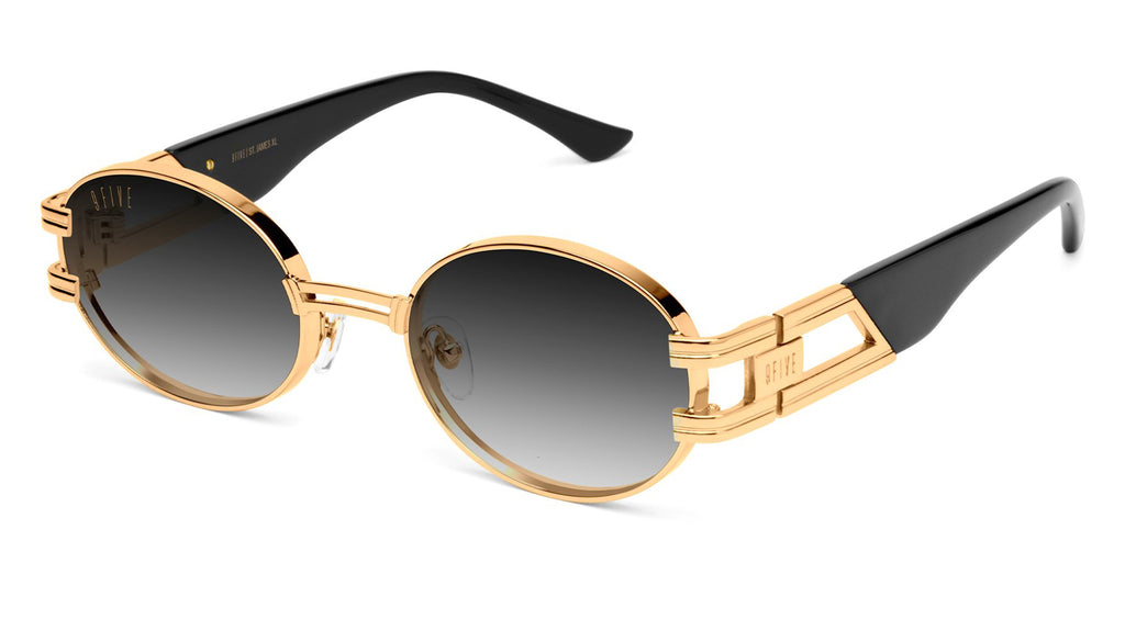 9FIVE St. James Black & 24k Gold XL - Gradient Sunglasses