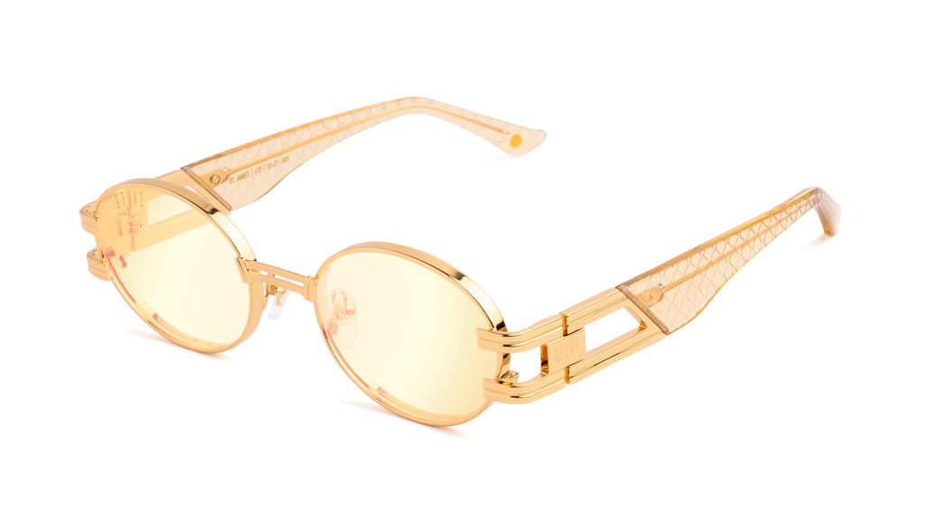 9FIVE St. James Gold Snake - Reflective Gold Sunglasses