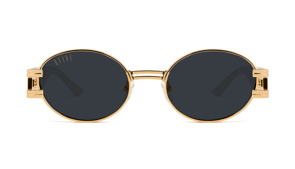 9FIVE St. James Marble Croc & 24k Gold Sunglasses