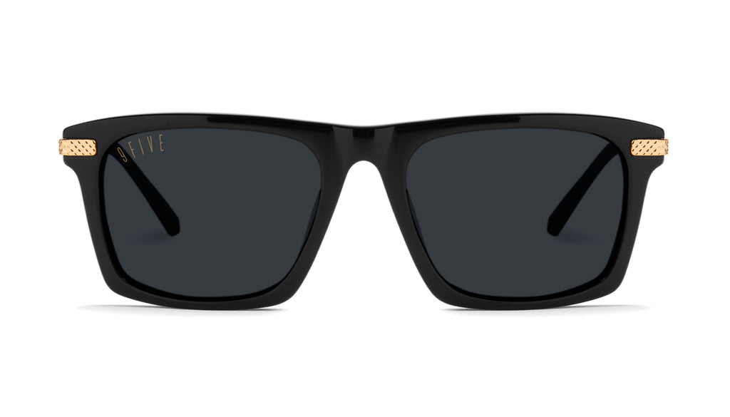 9FIVE Three Black & 24k Gold Sunglasses