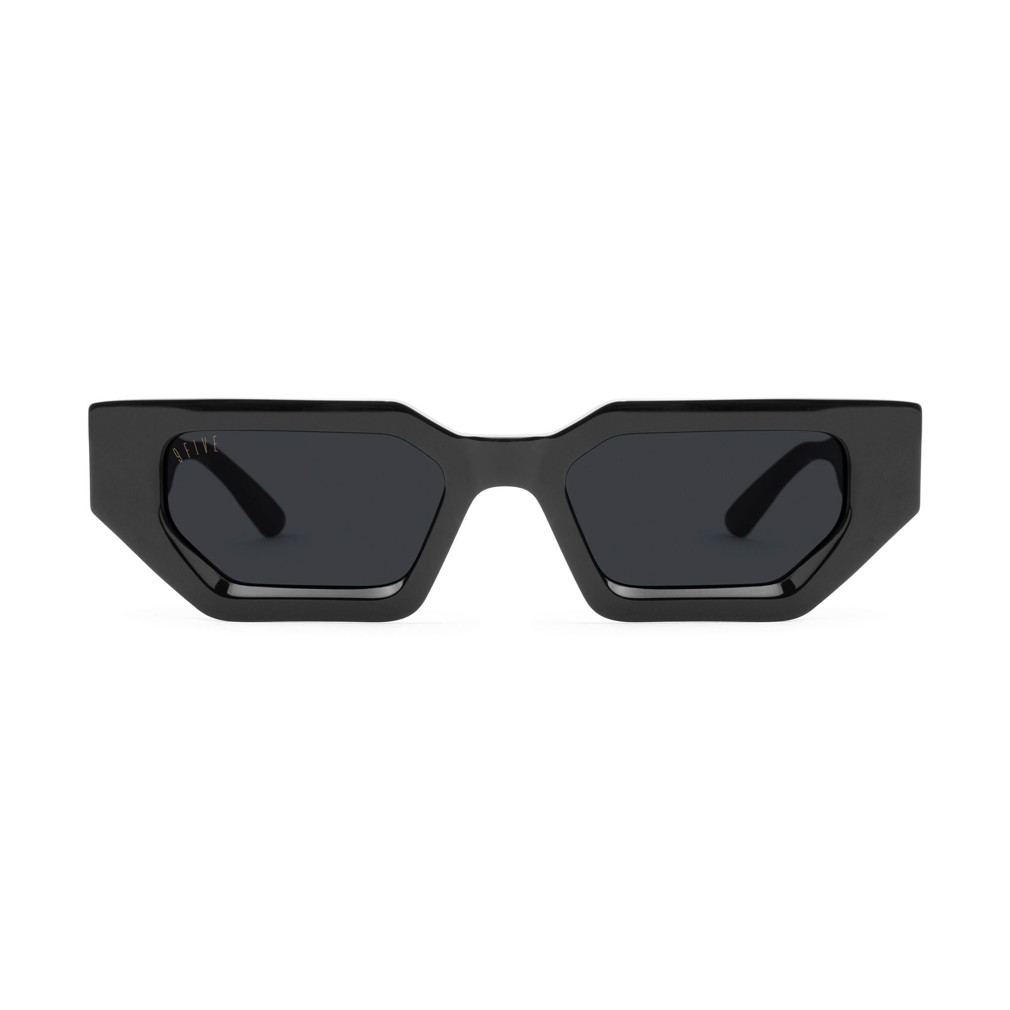 9FIVE Vincent Black & 24K Gold Sunglasses — front [g:black s:all o:1]