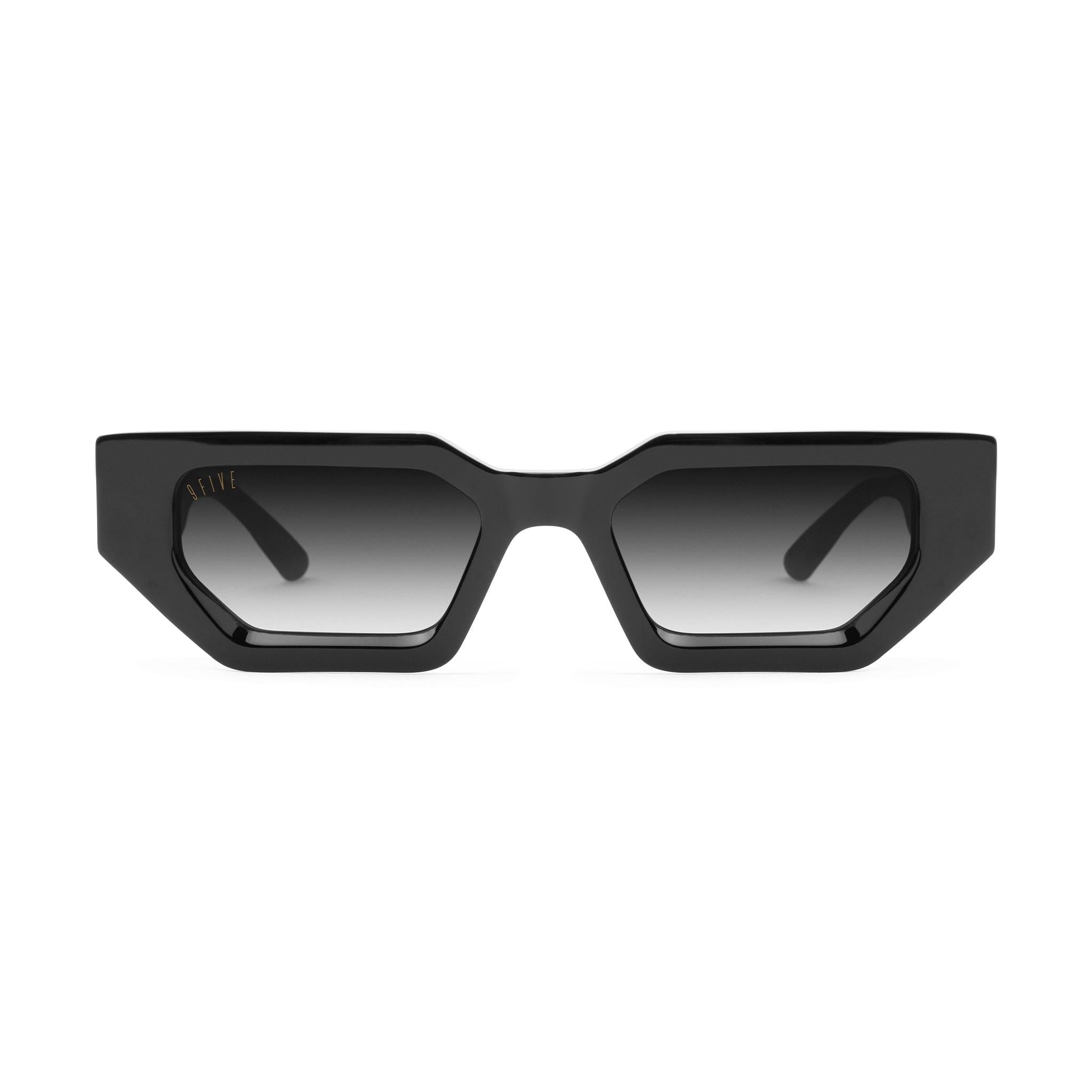 9FIVE Vincent Black Gradient & 24K Gold Sunglasses — front [g:black-gradient s:all o:1]