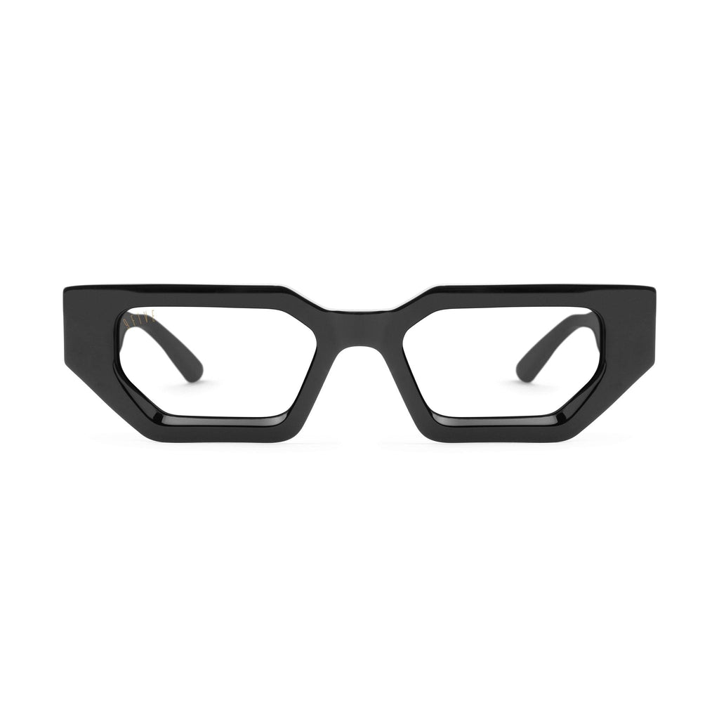 9FIVE Vincent Black & 24K Gold - Clear Lens Glasses