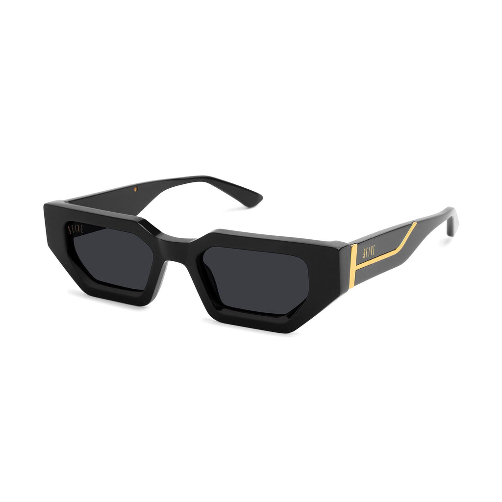 9FIVE Vincent Black & 24K Gold Sunglasses — side [g:black s:all o:2]