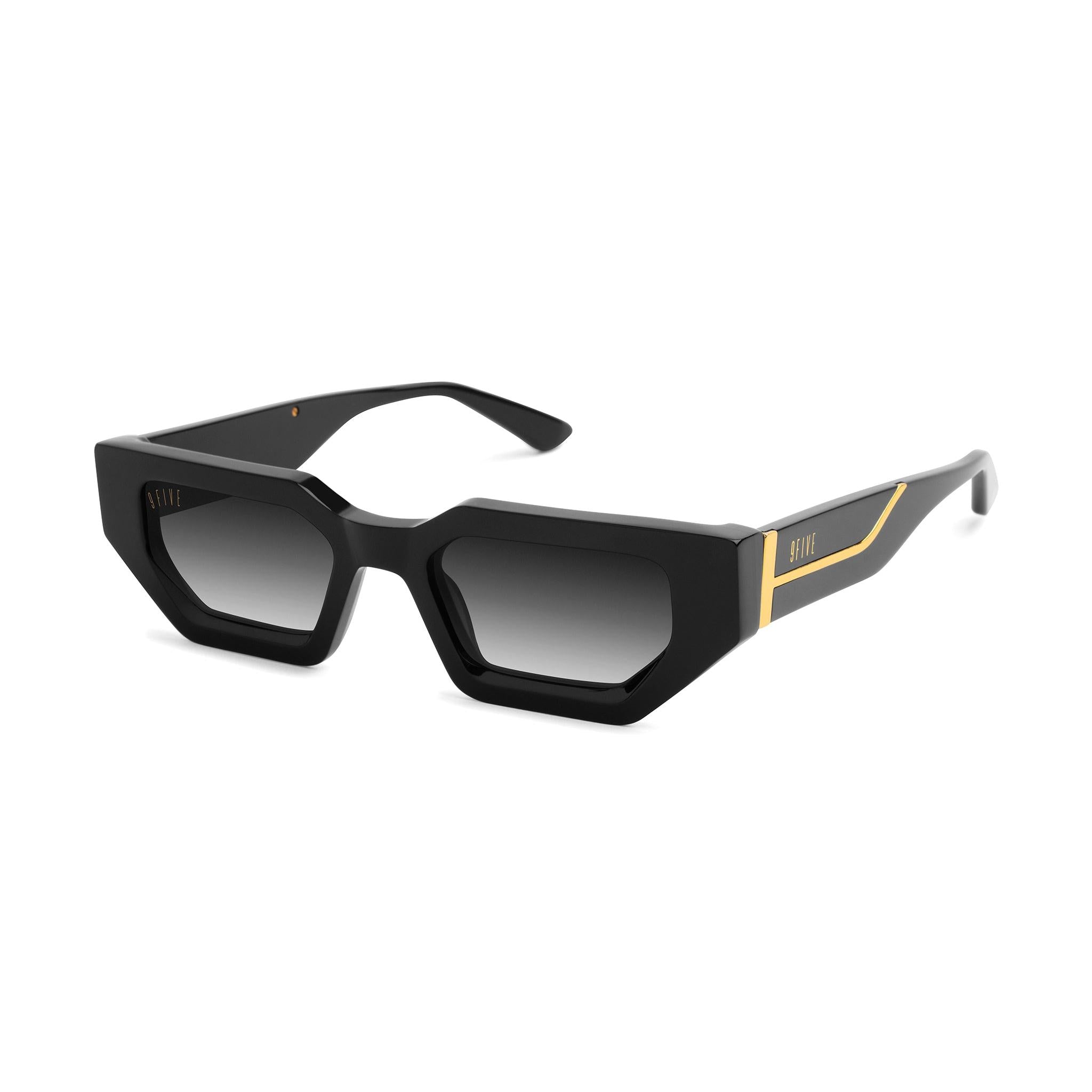 9FIVE Vincent Black Gradient & 24K Gold Sunglasses — side [g:black-gradient s:all o:2]
