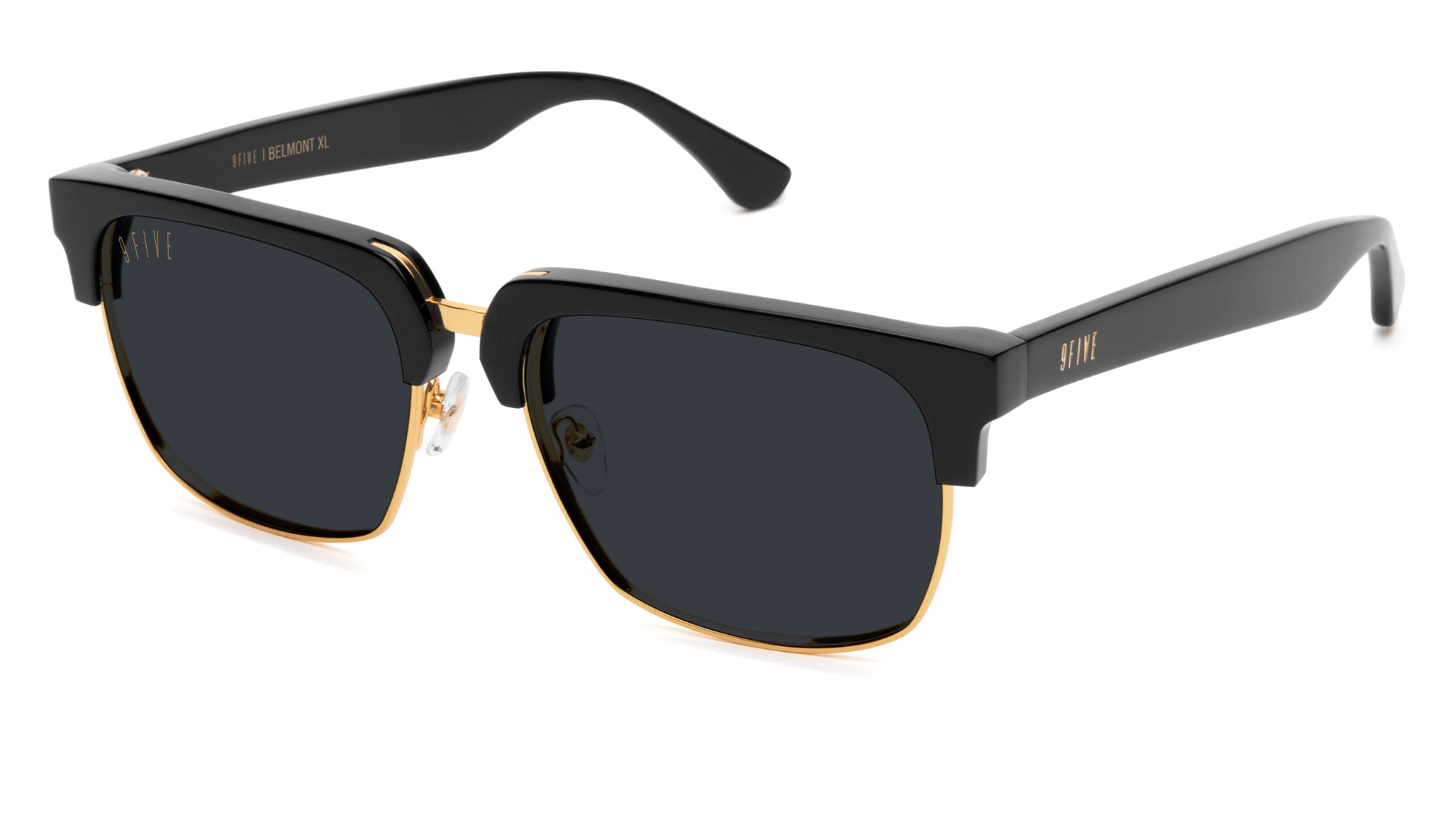 9FIVE Belmont Black and 24K Gold XL Sunglasses Rx