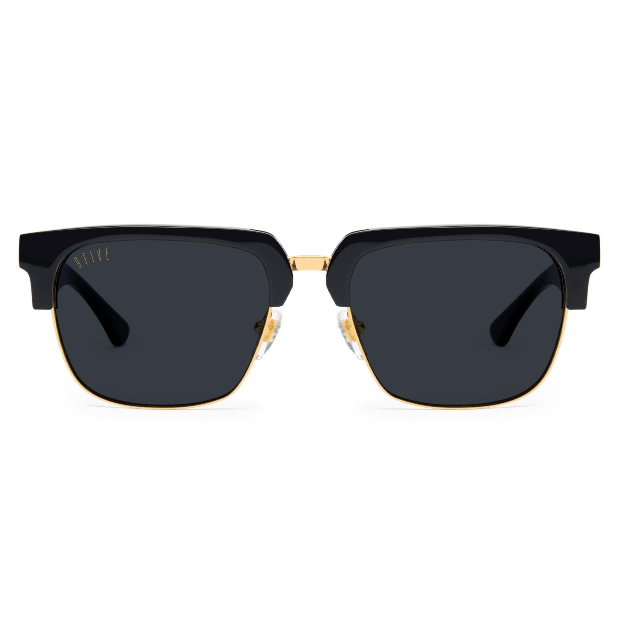 9FIVE Belmont Black & 24K Gold XL Sunglasses