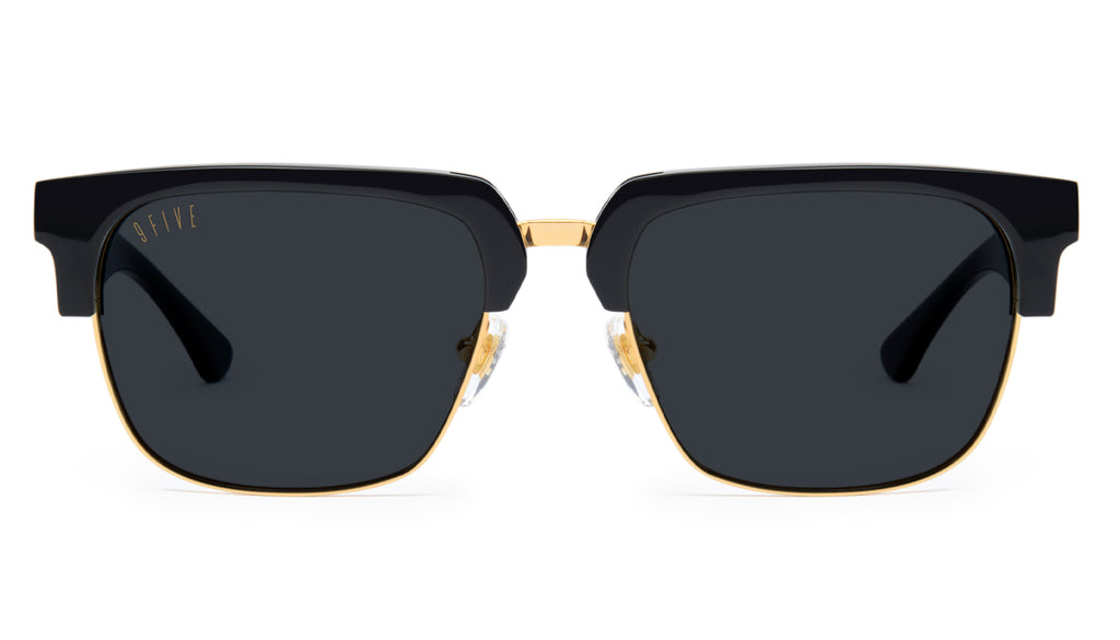 9FIVE Belmont Black and 24K Gold XL Sunglasses Rx