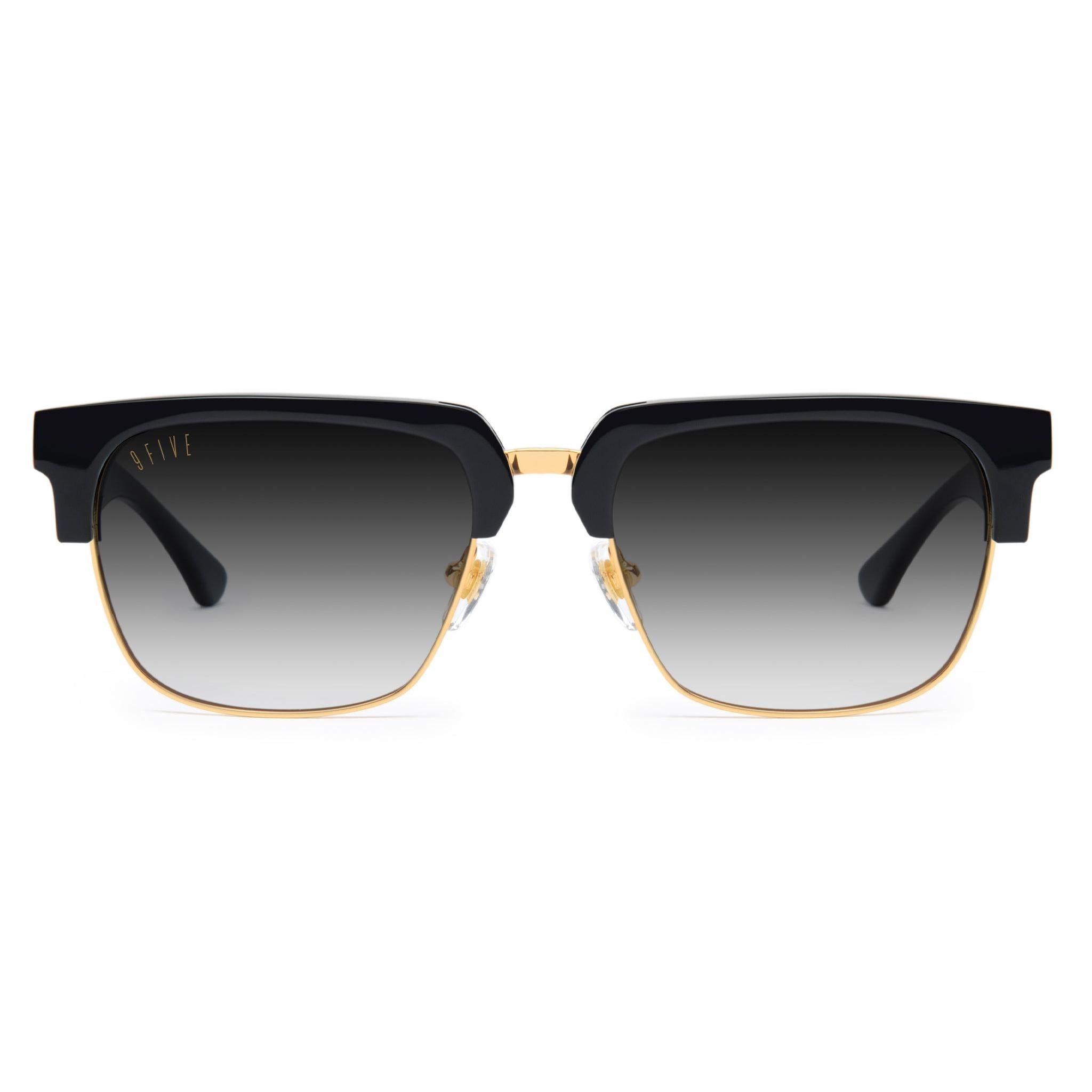 9FIVE Belmont Black Gradient & 24K Gold Sunglasses — XL fit, front [g:black-gradient s:xl o:1]