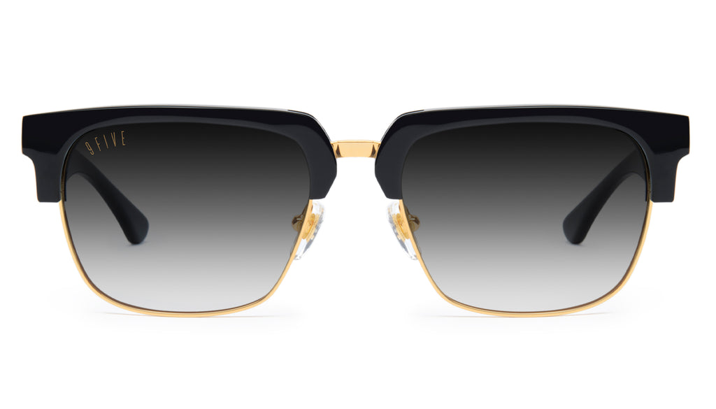 9FIVE Belmont Black & 24K Gold XL - Gradient Sunglasses