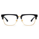 9FIVE Belmont Black & 24K Gold XL Clear Lens Glasses