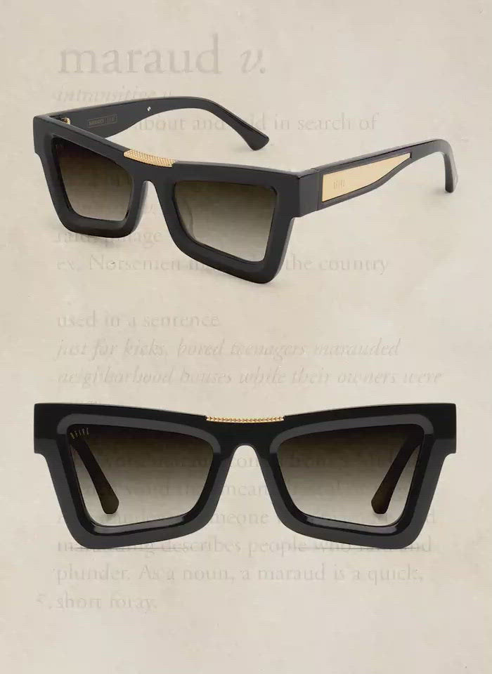 9FIVE Marauder Black & 24K Gold Sunglasses